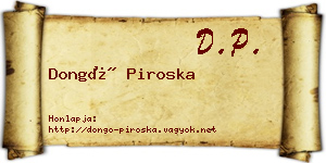 Dongó Piroska névjegykártya