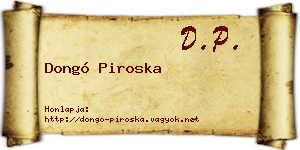 Dongó Piroska névjegykártya