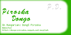 piroska dongo business card